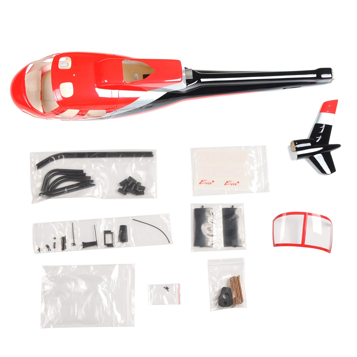 RC Helicopter AS350 Ecureuil Helicopter Pre-Painted Fuselage for 450 Size Helicopters.Suitable for Almost All 450 Size(325mm Rotor Blade) Helicopters
