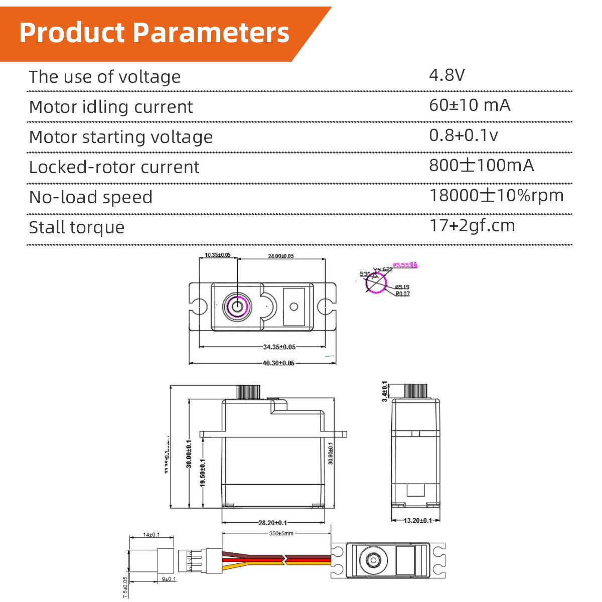ZYHOBBY 17g Monolithic Servo Aluminum CNC Metal Gear Digital Servo L=180MM