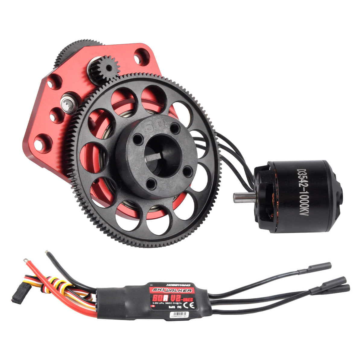 Brushless Motor Electric Starter with Skywalker 60A V2 ESC for DLE60 Twin Engine RC Airplane Accessories (Starter+ESC)