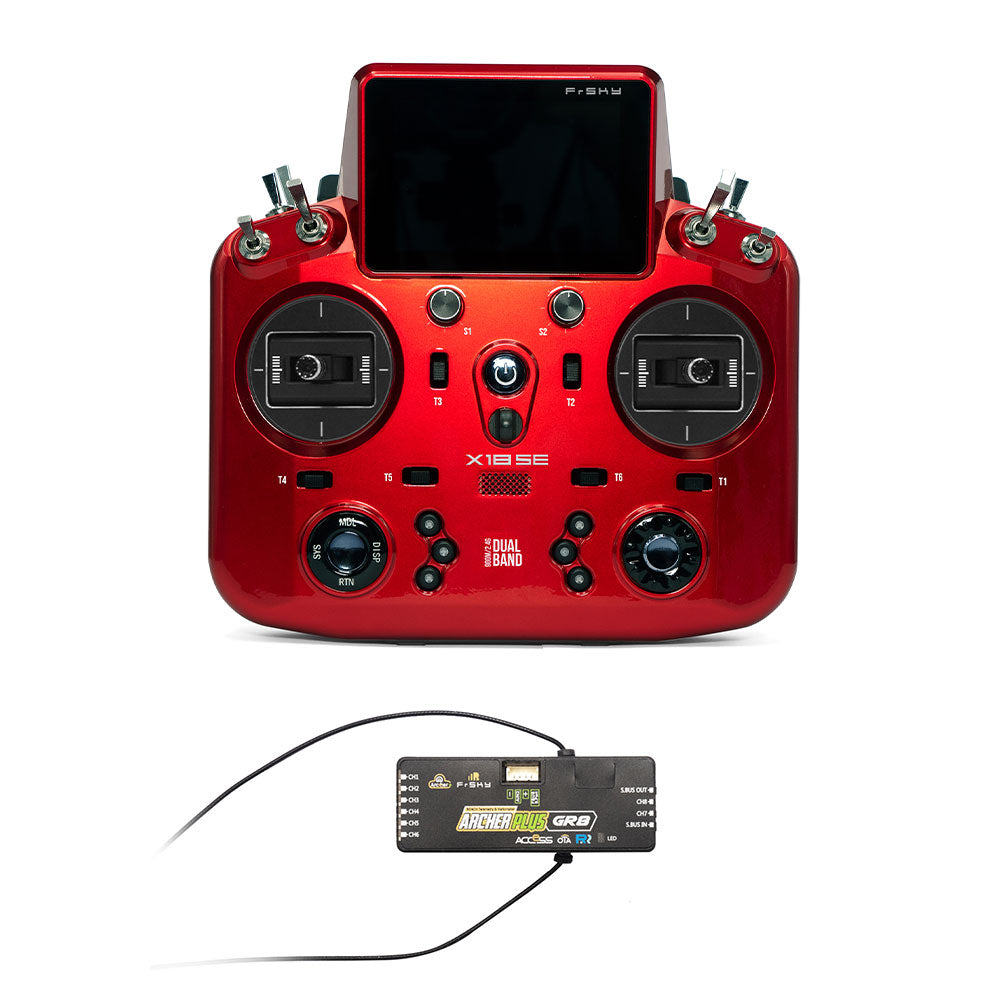 Archer Plus R8 High Precision PWM Channel Receiver 2.4GHz and NOBRIM Tandem X18SE Transmitter Red Heart Black Controller FCC for RC Model Airplane (Red) (Receiver 2.4GHz)