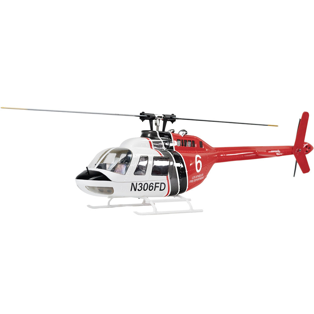 FLYWING Bell-206 Helicopter 2-Blades H1 System 16V High-power One-key 8-Route 3000mAh Power Battery RTF Version