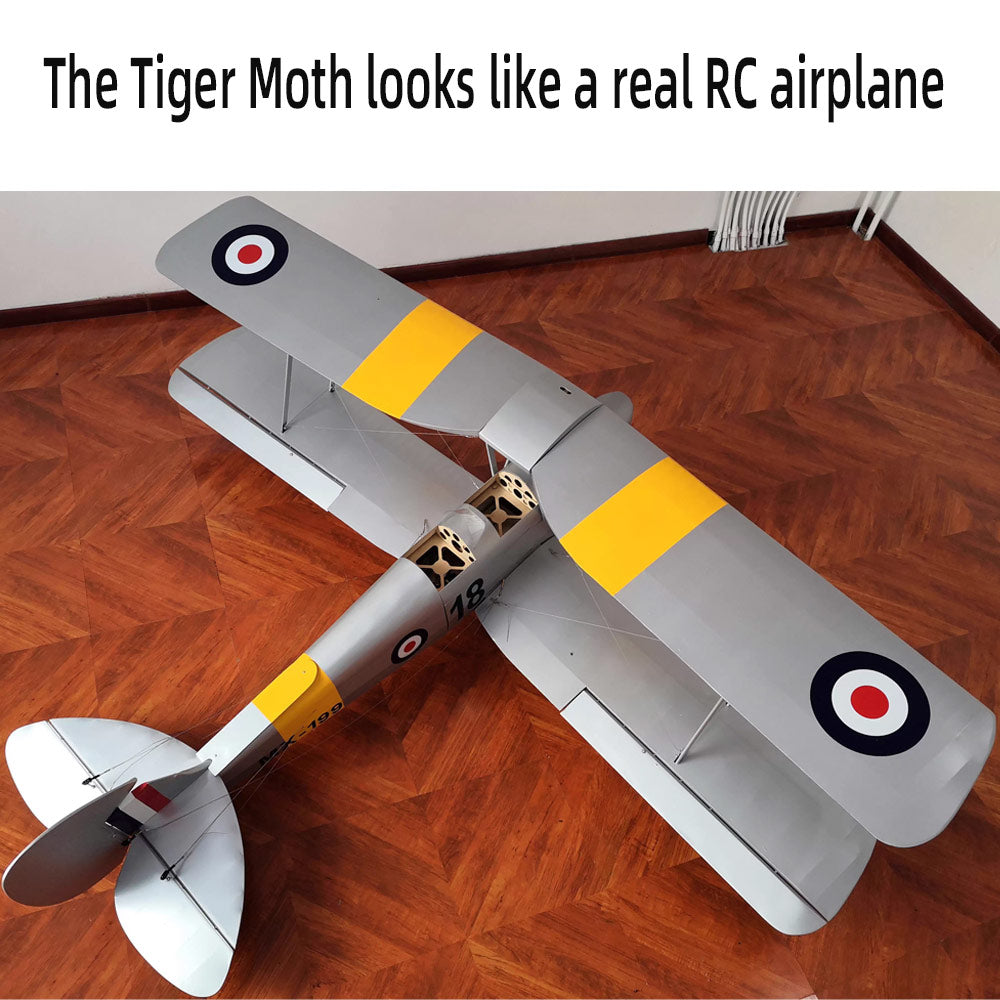 RC Model 2.8-Meter 105 "Tiger Moth ARF Version Fixed Wing Wooden Gasoline Airplane