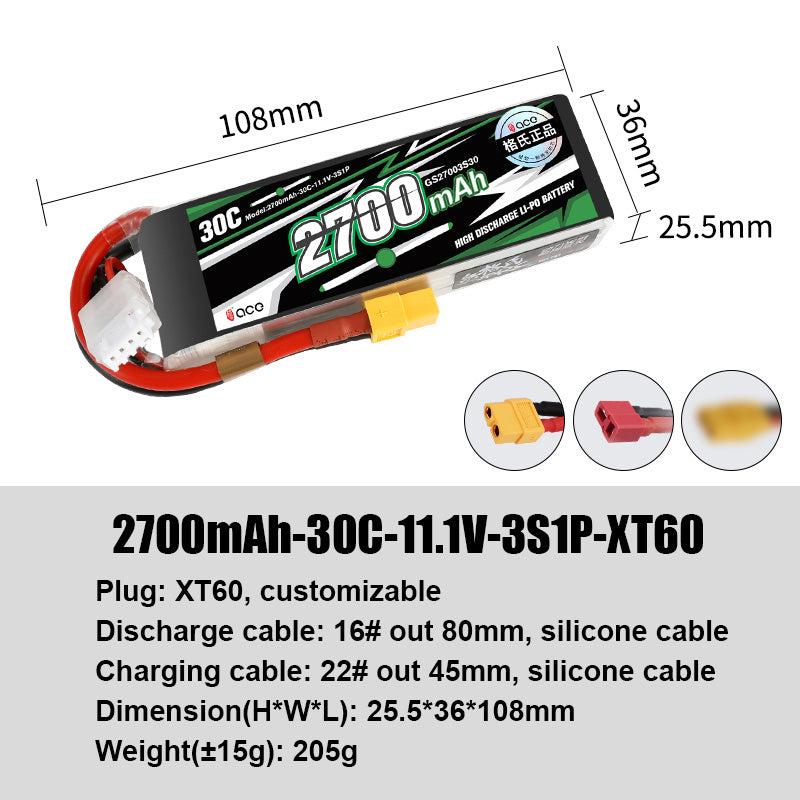 Grepow Lithium Polymer Battery ACE RC Aircraft Higher Capacity for ACE RC Aircraft