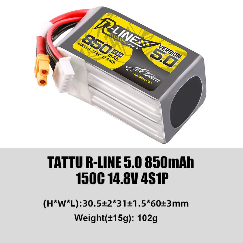 Tattu R-Line 5.0 Series Higher Capacity for FPV Racing Drone Parts with XT60 Plug 6S Battery