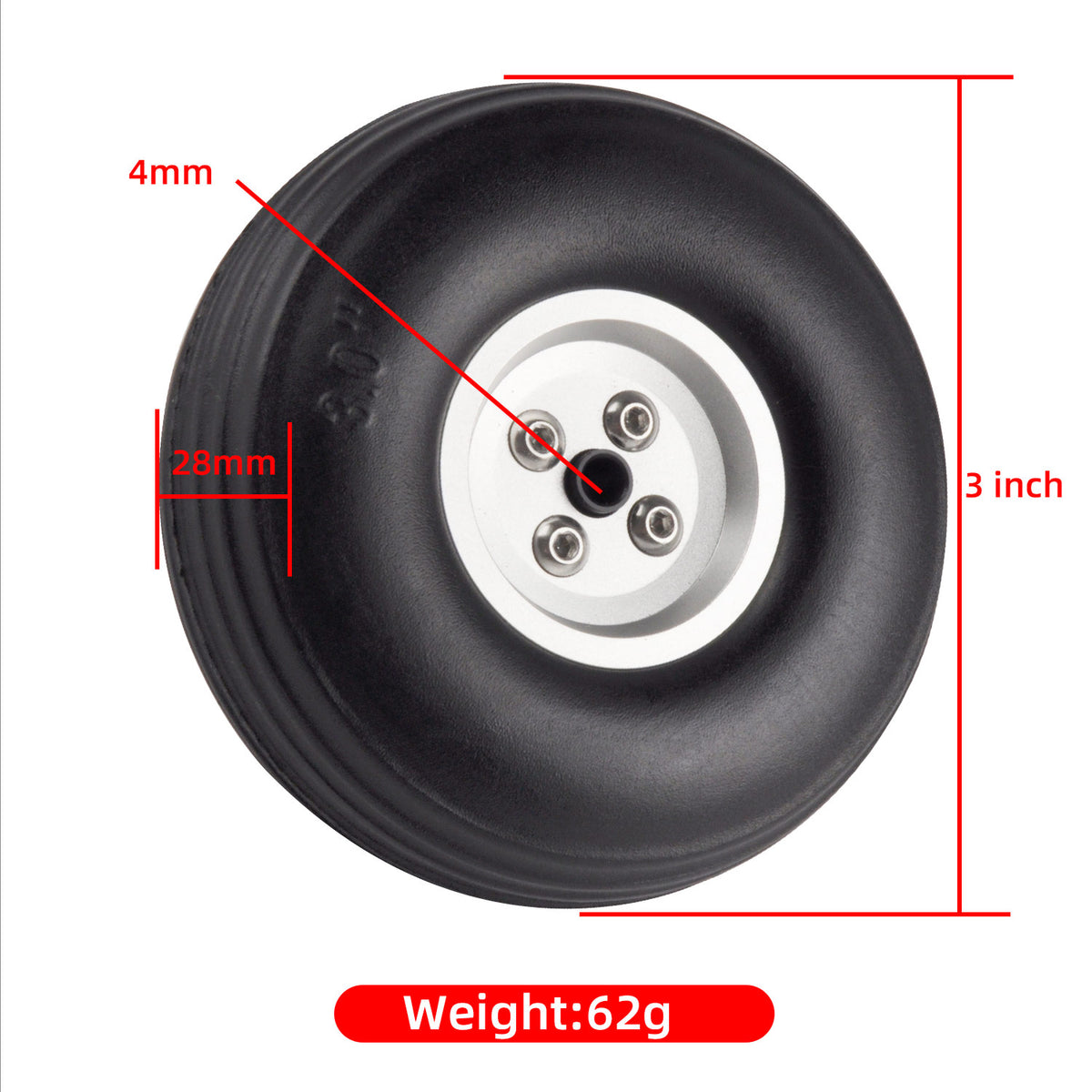 1PC Gold Alloy Aluminum Hub Wheel with Steel Bearing