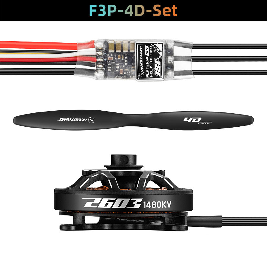 F3P Fixed Wing Motor 1480KV Power Set 4D Carbon Fiber Propeller for RC Model Aircraft