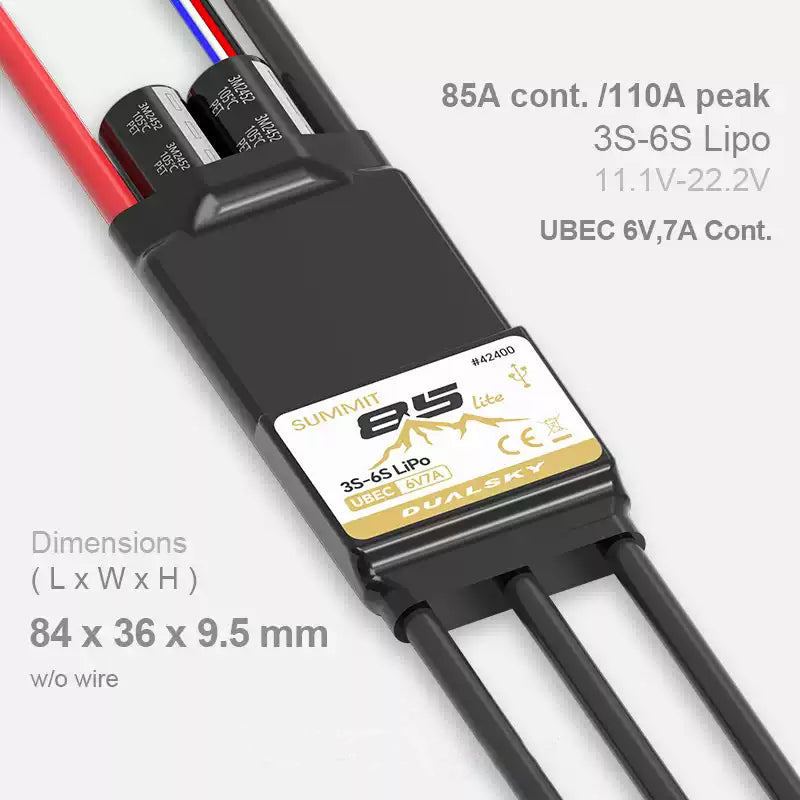 Summit Brushless ESC LITE Fixed-Wing and Multirotor Electronic Speed Controller 3S-6S