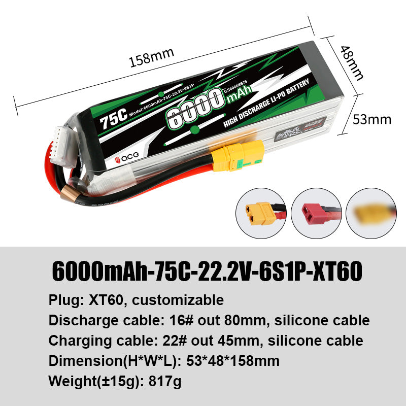 Gres Ace Lithium Polymer Battery for RC Model Aircraft Helicopter