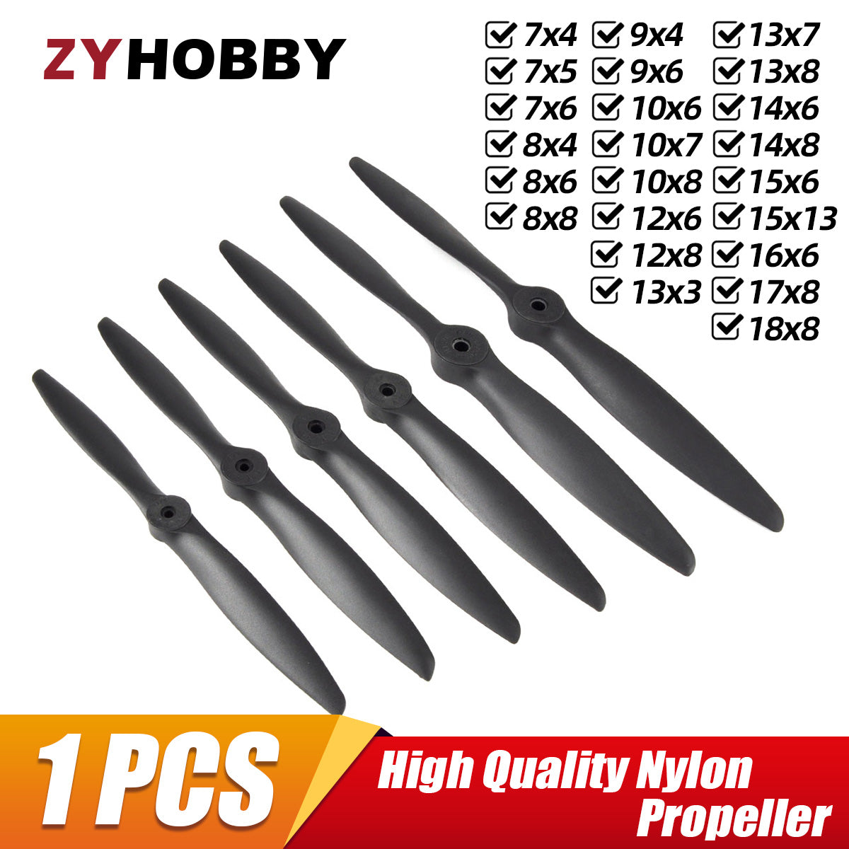 2pc 7/8/9/10/11/12/13/14inch Nylon Propeller for 9-91 Class Airplane