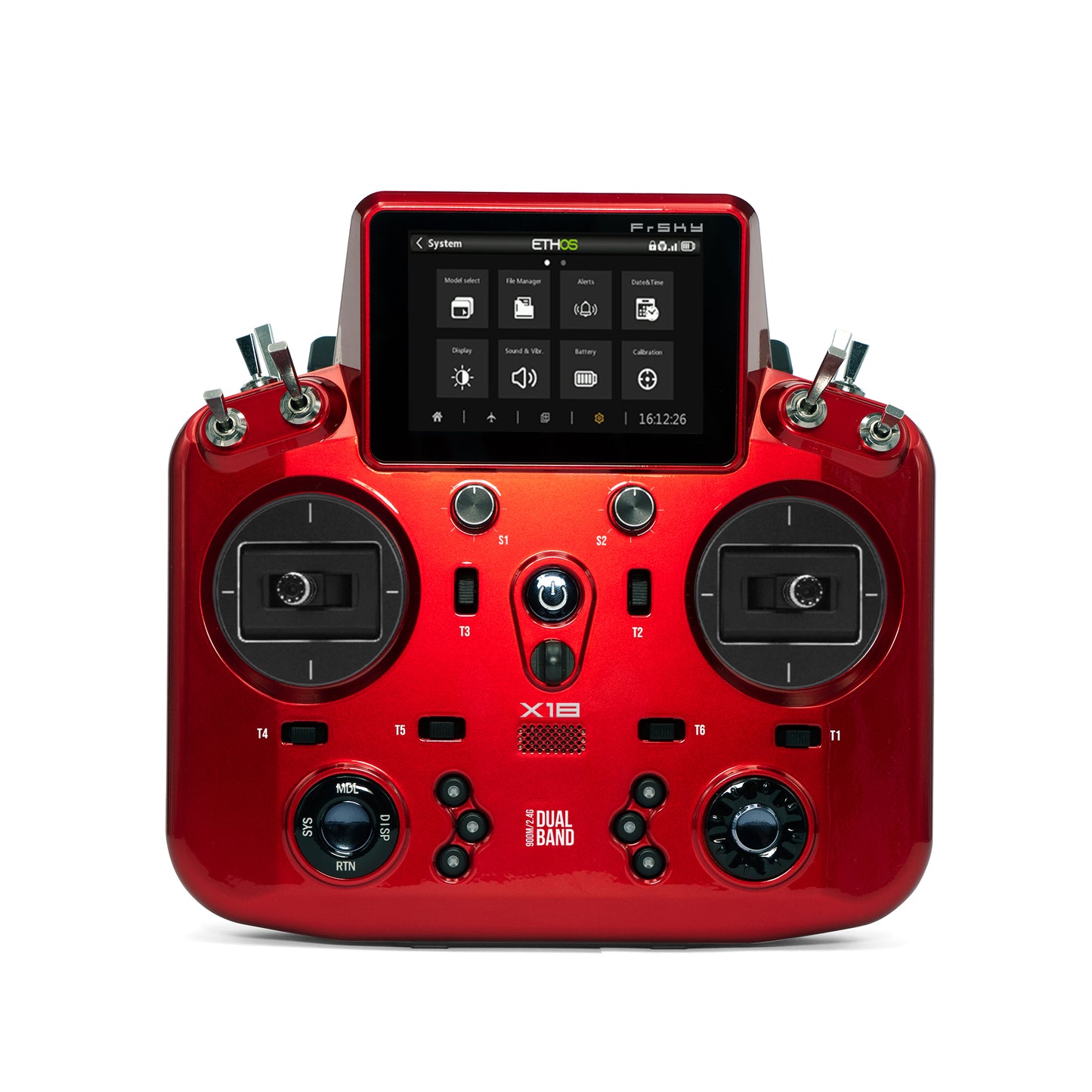 Archer Plus R8 Receiver 2.4GHz and NOBRIM Tandem X18 Remote Control with Color Touch Screen Controller for RC Model Airplane Transmitters (Blue FCC) (Remote Control (red) with Receivers 2.4GHz)