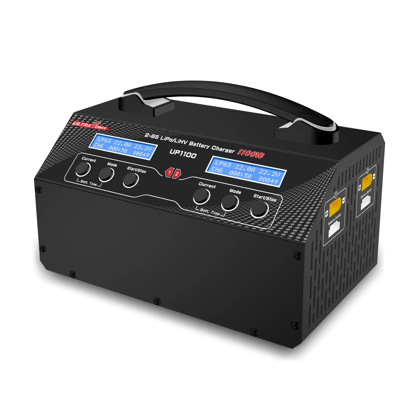 Ultra Power UP1100 1100W 2-6S Charger 22A 2 Ports Agricultural Drone Battery Charger for Lithium Battery Multiple Operating Modes
