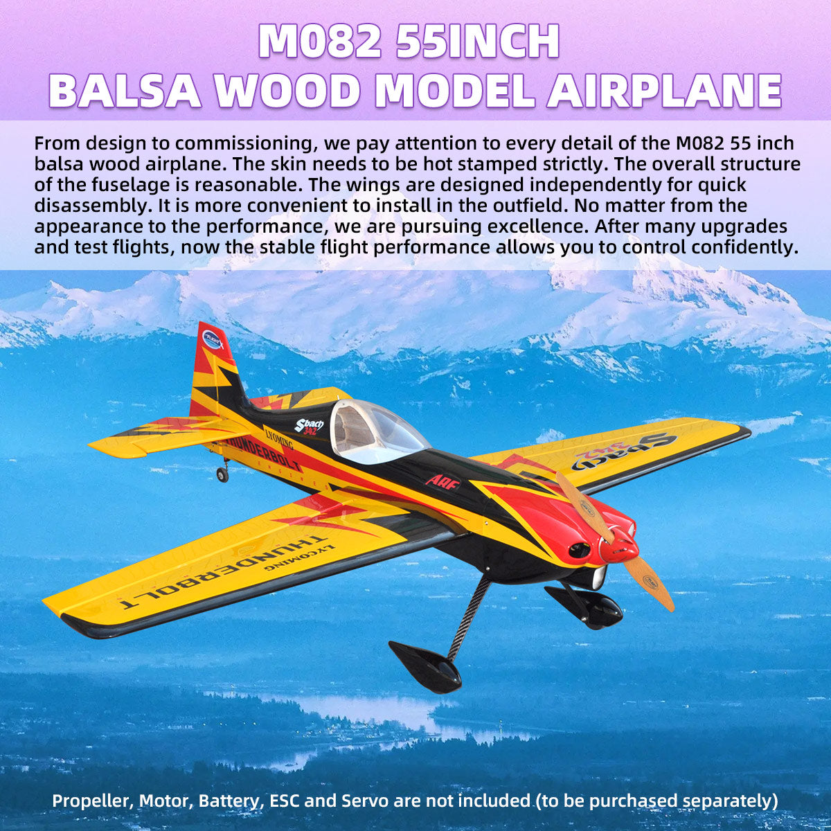 Sbach-342 55inch PNP with Dualsky Motor 50E RC Airplane Fuselage 3D Fix Wing Wooden Model Aircraft