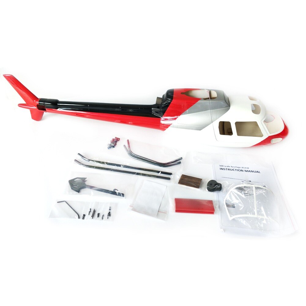 500 Size AS350 Scale Glass Fiber Fuselage Helicopter Shell Cover Roban Model for T-Rex 500