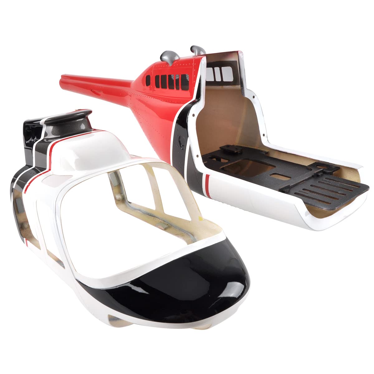 Roban 470 Size B206 Helicopter Fuselage RC Copter Glassfiber Case RC Model Pre-Painted Fuselage Red Black White