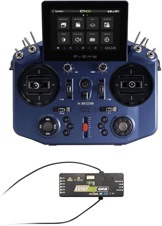 NOBRIM RC Transmitter Controller Tandem X20S Transmitter, and Receiver 2.4GHz Access Points for Remote Control Model Airplanes (Black Remote Control)