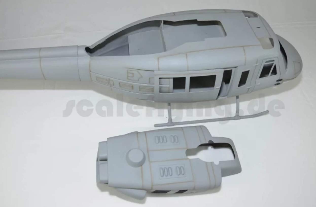RC Helicopter 500 UH-1N Iroquois Pre-Painted fuselage Model White