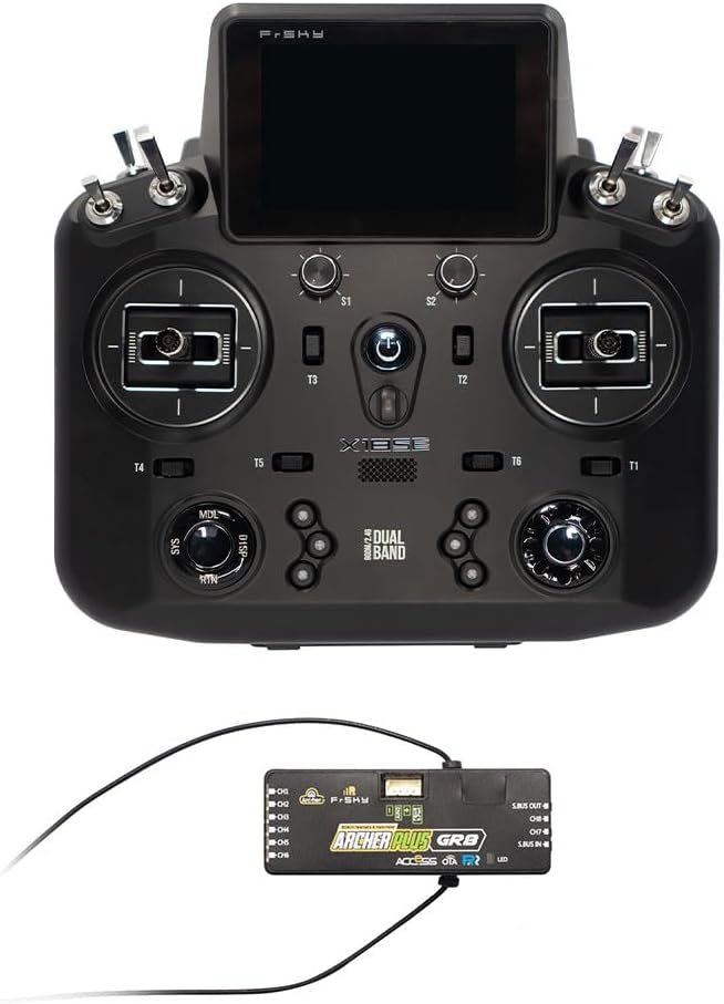 Archer Plus R8 High Precision PWM Channel Receiver 2.4GHz and NOBRIM Tandem X18SE Transmitter Red Heart Black Controller FCC for RC Model Airplane (Red) (Receiver 2.4GHz)