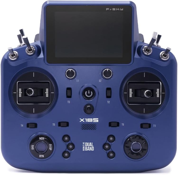PurAr NOBRIM Tandem X18S Transmitter Color Touch Screen Display FCC Controller (Blue/Black) and Receiver (2.4GHz) for RC Aircraft Models (Black Remote Control)