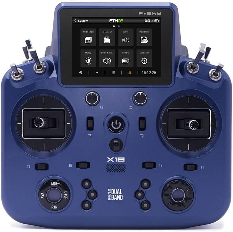 Archer Plus R8 Receiver 2.4GHz and NOBRIM Tandem X18 Remote Control with Color Touch Screen Controller for RC Model Airplane Transmitters (Blue FCC) (Remote Control (red) with Receivers 2.4GHz)
