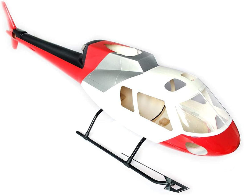 RC Helicopter Fuselage AS350 Ecureuil Painting 500 Size Fuselage Desinged for The T-Rex 500 Red White Silver