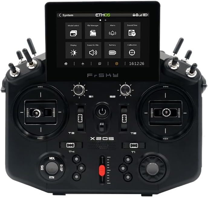 NOBRIM RC Transmitter Controller Tandem X20S Transmitter, and Receiver 2.4GHz Access Points for Remote Control Model Airplanes (Black Remote Control)