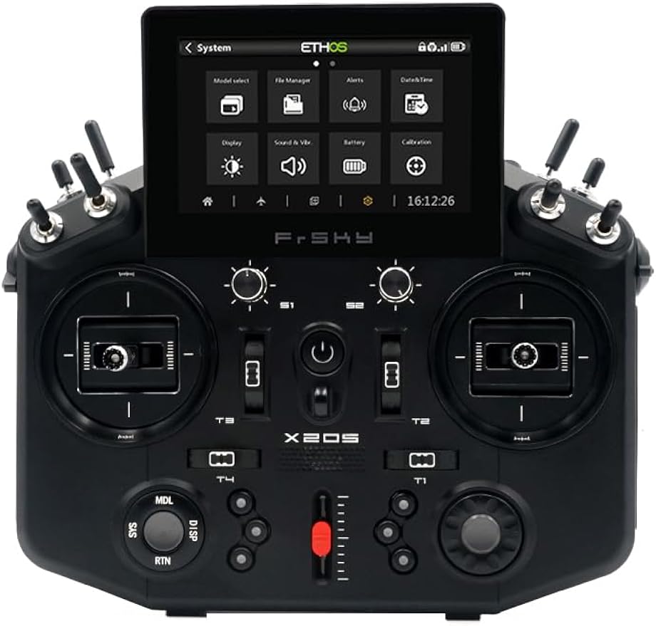 NOBRIM RC Transmitter Controller Tandem X20S Transmitter, and Receiver 2.4GHz Access Points for Remote Control Model Airplanes (Black Remote Control)