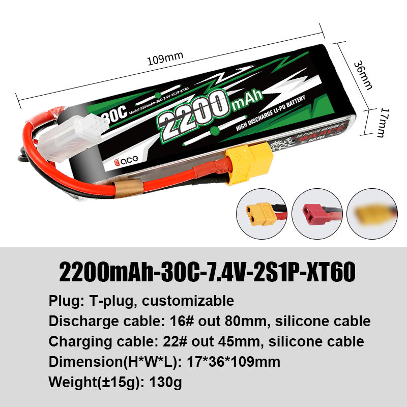 Grepow Lithium Polymer Battery ACE RC Aircraft Higher Capacity for ACE RC Aircraft