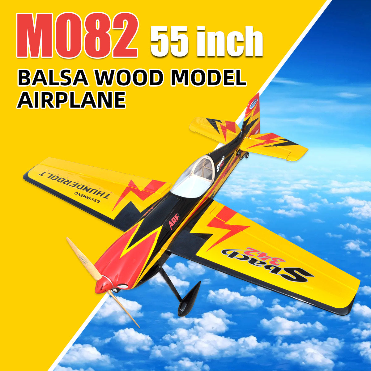 Sbach-342 55inch PNP with Dualsky Motor 50E RC Airplane Fuselage 3D Fix Wing Wooden Model Aircraft