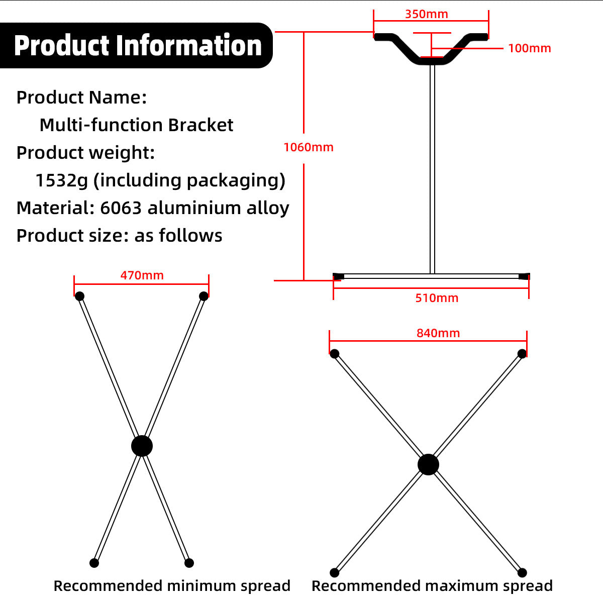 ZYHOBBY Model Airplane Display Stand Folding Aluminum Alloy Support Bracket Multi-Function Bracket for RC Model