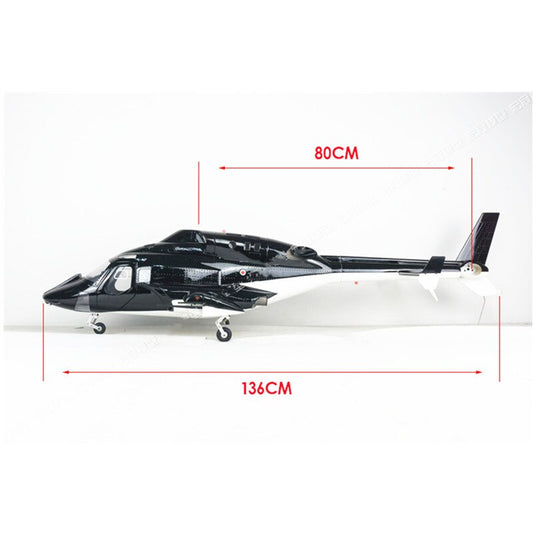 600 Size Airwolf Helicopter Fuselage Glass Fiber Body Copter Cover RC Model