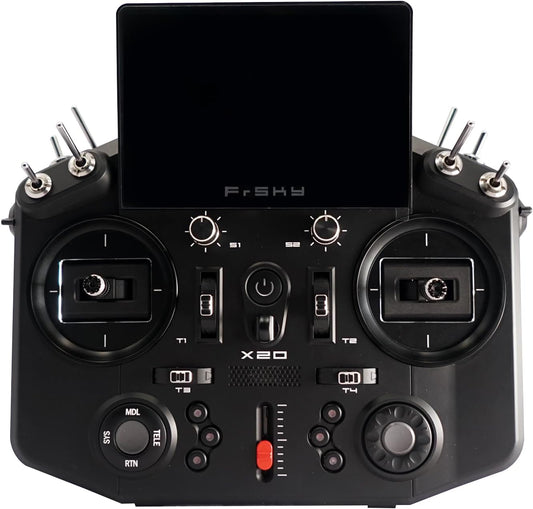 PurAr NOBRIM Tandem X20 Transmitter with Built-in 900M/2.4G Dual-Band Internal RF Module FCC Controller for RC Aircraft Model (Blue) (Black Remote Control)