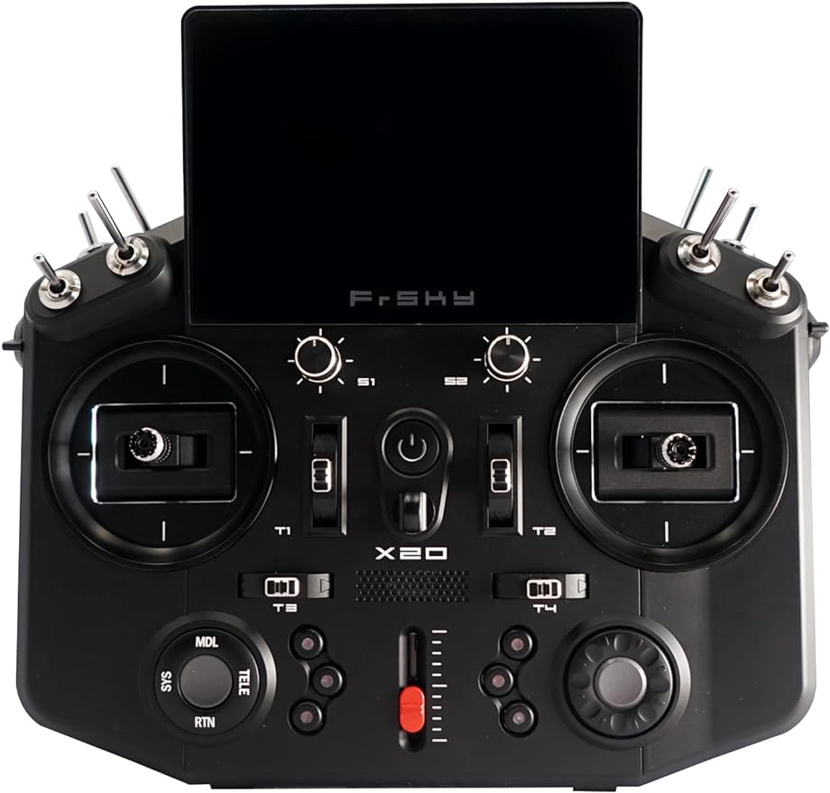 PurAr NOBRIM Tandem X20 Transmitter with Built-in 900M/2.4G Dual-Band Internal RF Module FCC Controller for RC Aircraft Model (Blue) (Black Remote Control)