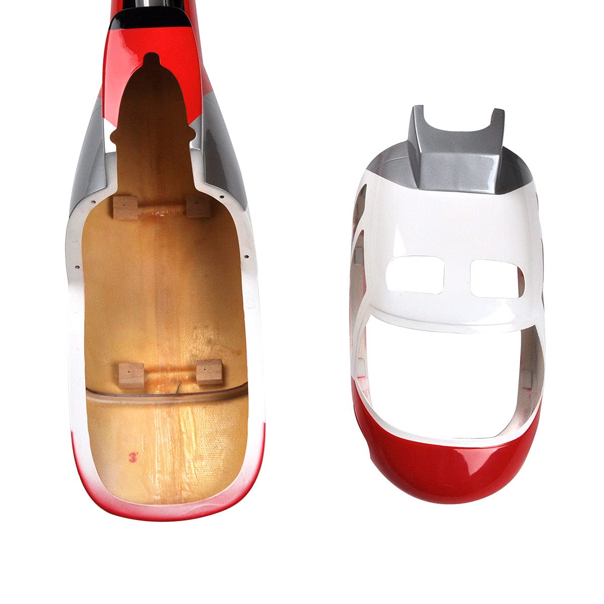 RC Helicopter Fuselage AS350 Ecureuil Painting 500 Size Fuselage Desinged for The T-Rex 500 Red White Silver
