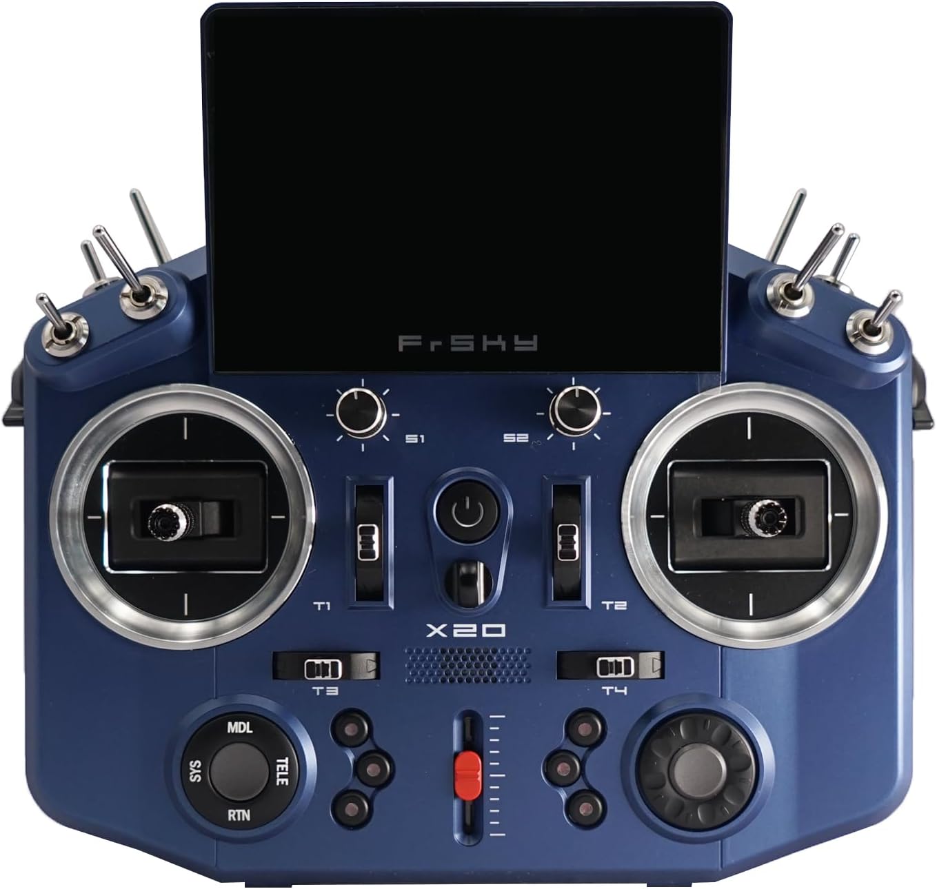 PurAr NOBRIM Tandem X20 Transmitter with Built-in 900M/2.4G Dual-Band Internal RF Module FCC Controller for RC Aircraft Model (Blue) (Black Remote Control)