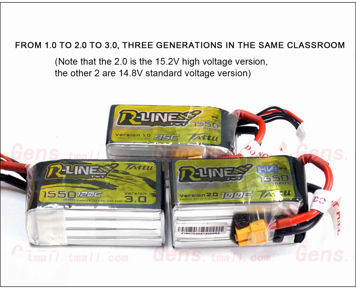 Tattu R-Line 1.0 95C 500 550 650 750 850 1050 1300 1550mAh LiPo Battery 1S/2S/3S/4S/6S XT60 Plug FPV Racing Drone RC Quadcopter