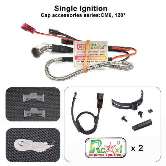 Rcexl Single Ignition CDI For NGK CM6-10MM 120 Degree DA Gas Engine RC Airplane