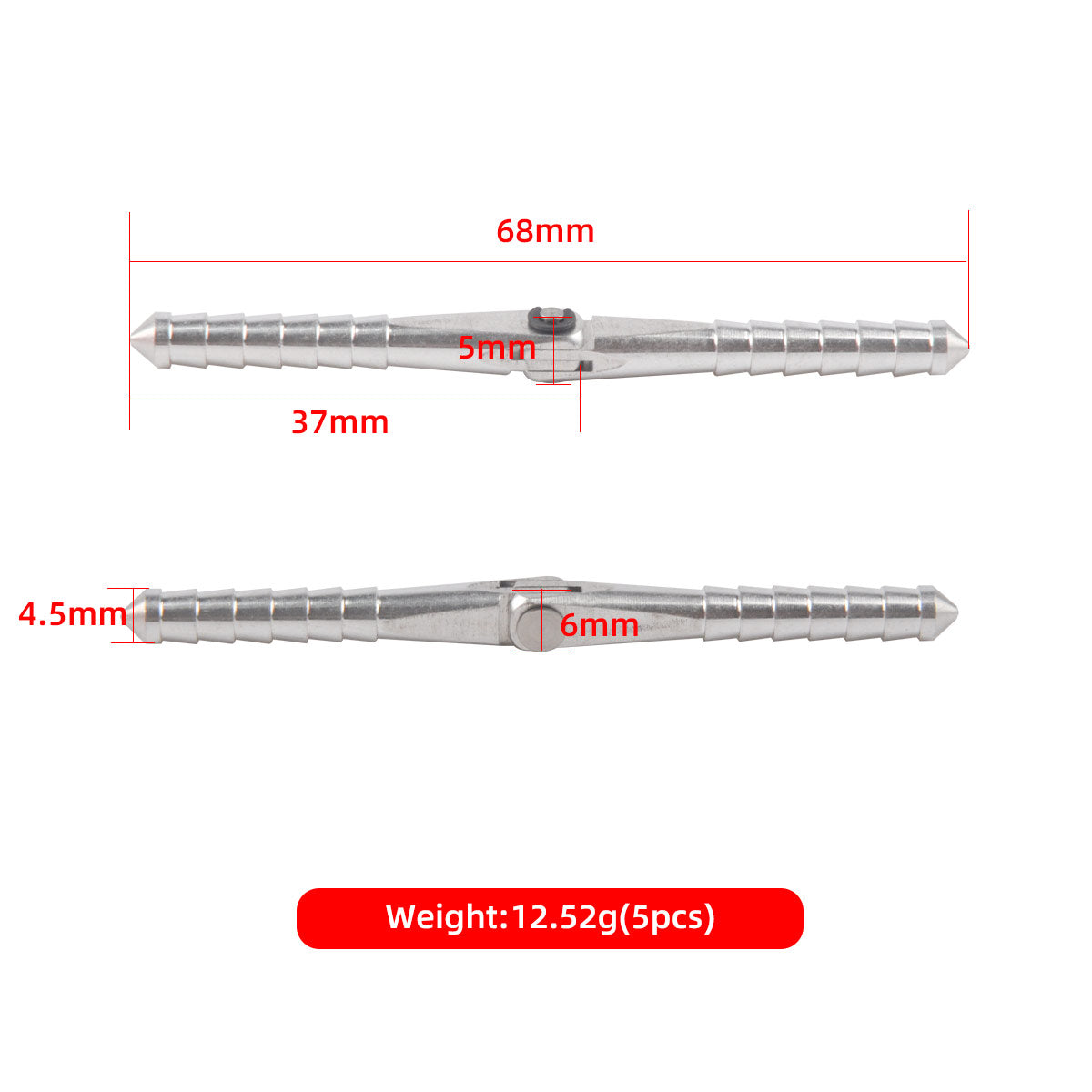 Pin Hinge Hinge Loose Leaf M4.5*L68 Metal Iron 5 Pcs