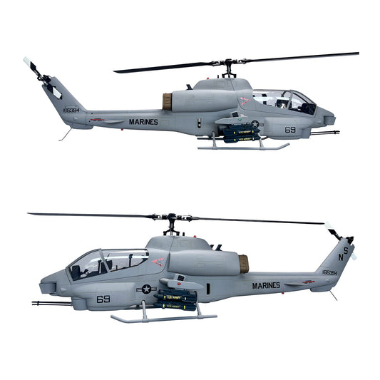 500 AH-1S Cobra Gray RC Helicopter Fuselage 500 Size with Weapons Package RC Model