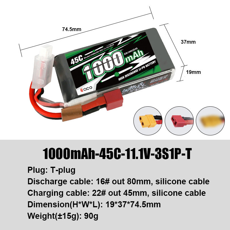 Grepow Lithium Polymer Battery ACE RC Aircraft Higher Capacity for ACE RC Aircraft