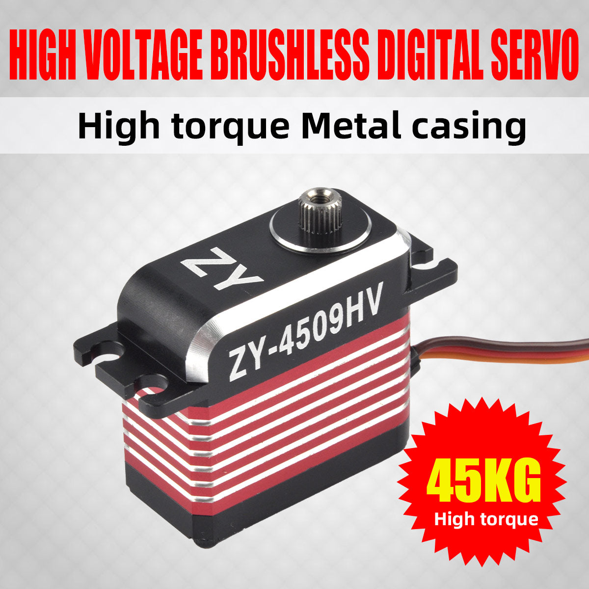 ZYHOBBY Servo 210° Limit angle ZY-4509HV 45KG High Voltage Brushless Digital Servo High Torque Metal Casing