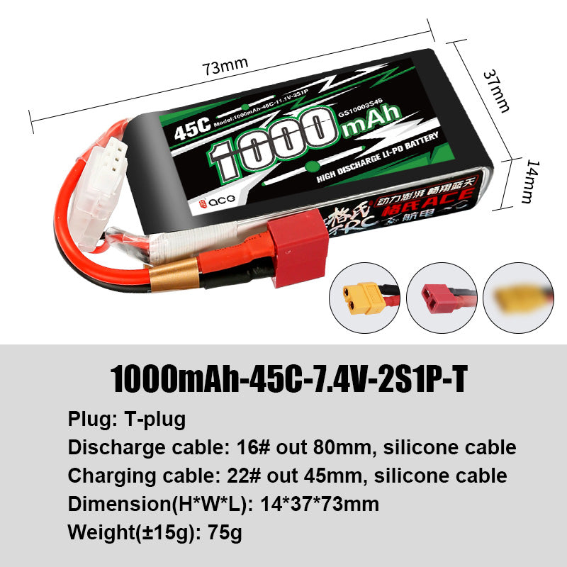 Grepow Lithium Polymer Battery ACE RC Aircraft Higher Capacity for ACE RC Aircraft