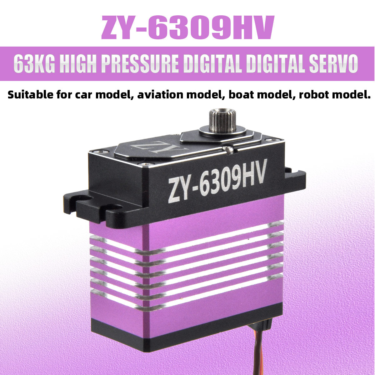 ZYHOBBY Digital Servo ZY-6309HV 63KG High Pressure Digital Dual Ball Bearings CCW