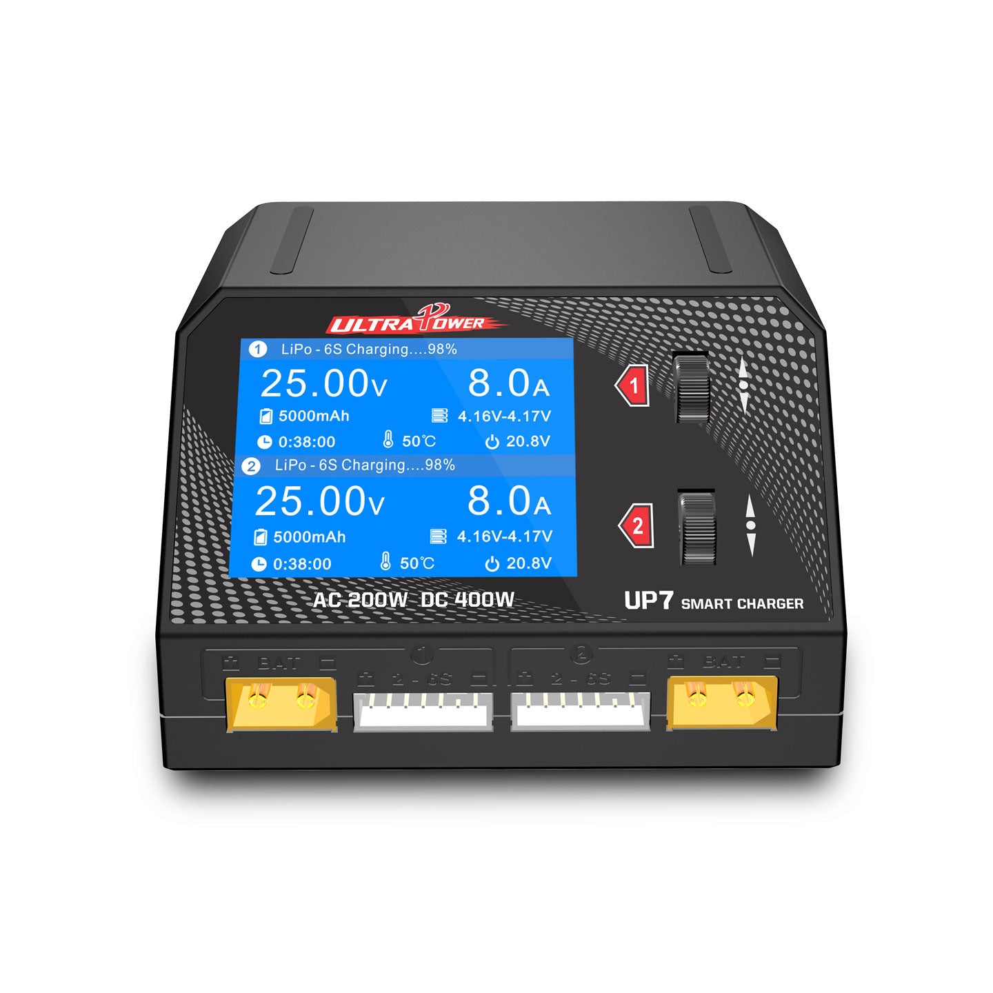 Ultra Power 1-6S AC/DC Charger For RC Model UP7 ,Dual Channels Balance Charging for LiPo/LiHV Battery