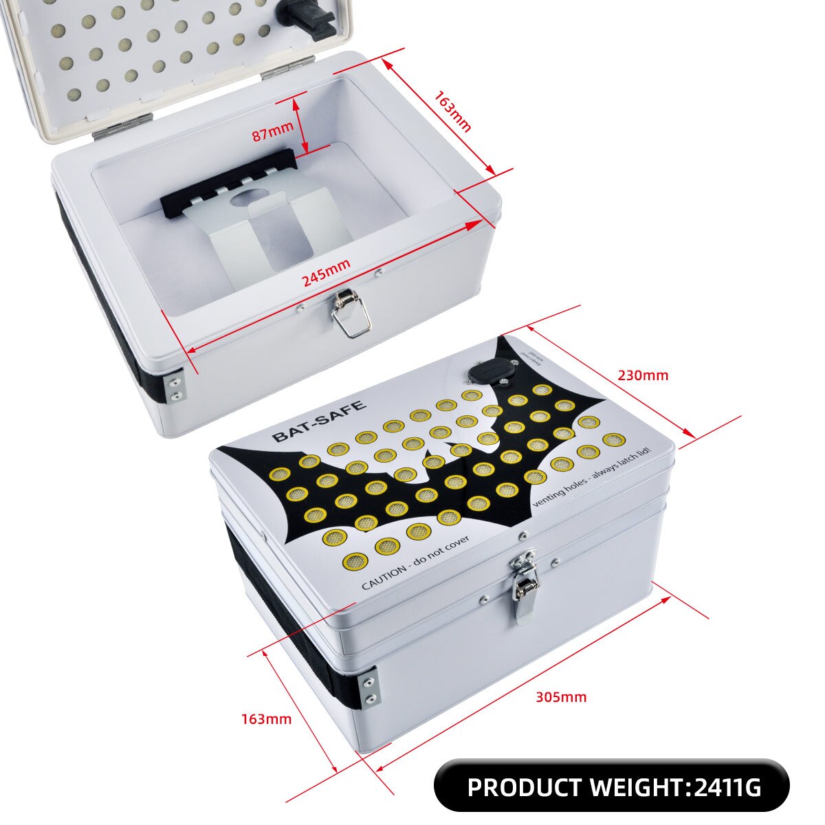 Fireproof Aluminum Box Explosion-Proof Lithium Battery Safety Suitcase for RC Aircraft Car FPV Drone