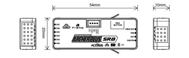 FrSky Receiver ARCHER PLUS SR8 Gyro Stabilized Compatible for 2.4GHz ACCESS / ACCST D16 Capable Transmitters RC Airplane Parts