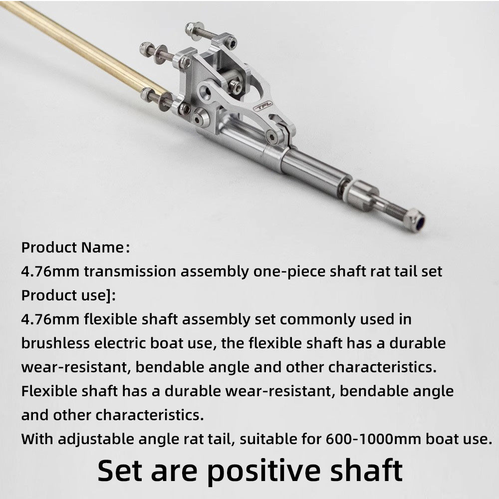 TFL 4.76mm transmission assembly one-piece shaft rat tail set for rc boat