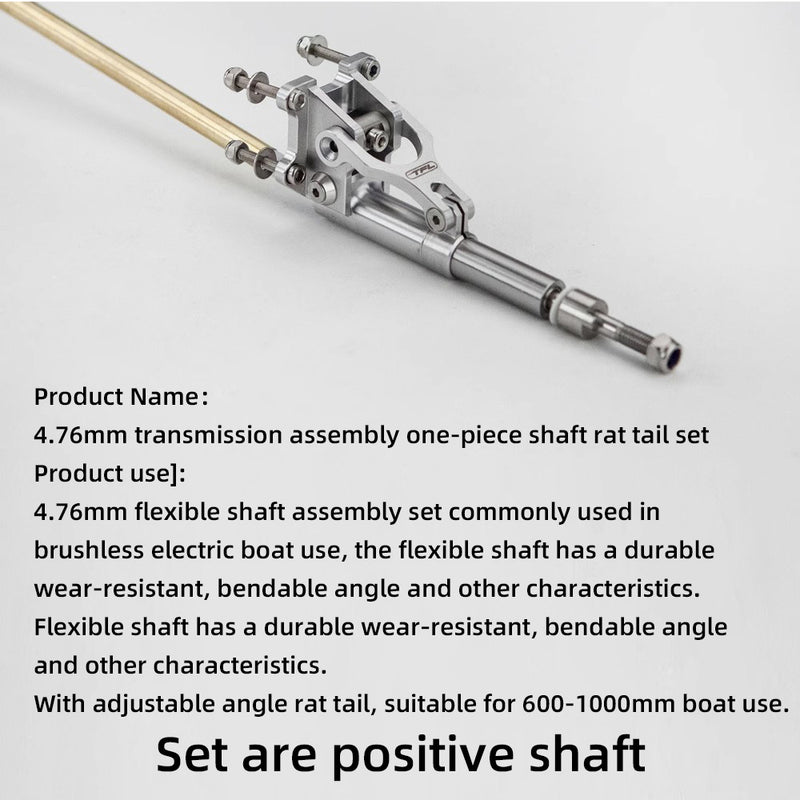 TFL 4.76mm transmission assembly one-piece shaft rat tail set for rc boat