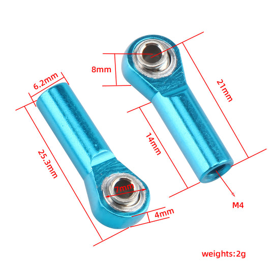 10pcs M4 Metal Tie Push Link Rod End Joint Ball Head Holder for 1/8 & 1/10 RC