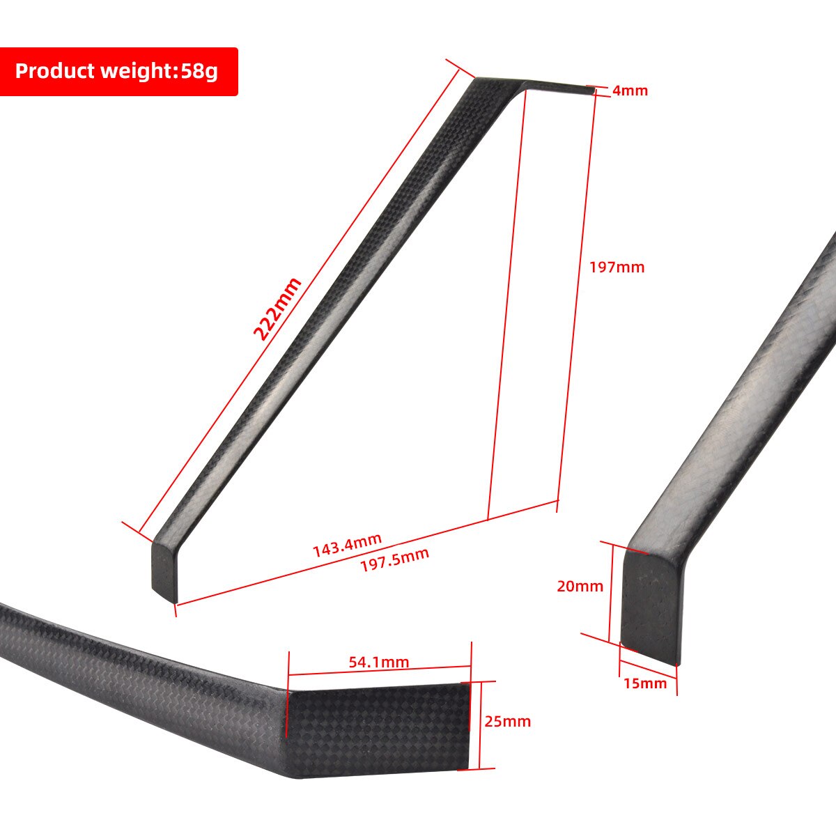 70E Carbon Fiber Landing Gear Split Type Chassis for RC Model Airplane Aircraft Parts