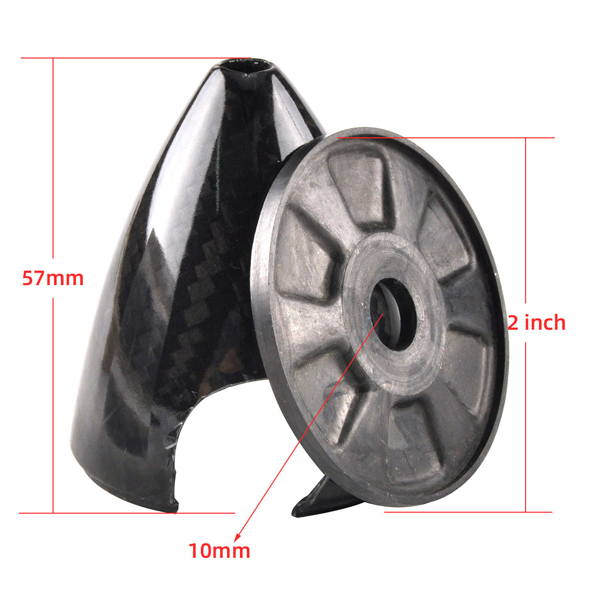 1.75 to 7inch 3K Surface Carbon Fiber Spinners for 2 Blade Propeller
